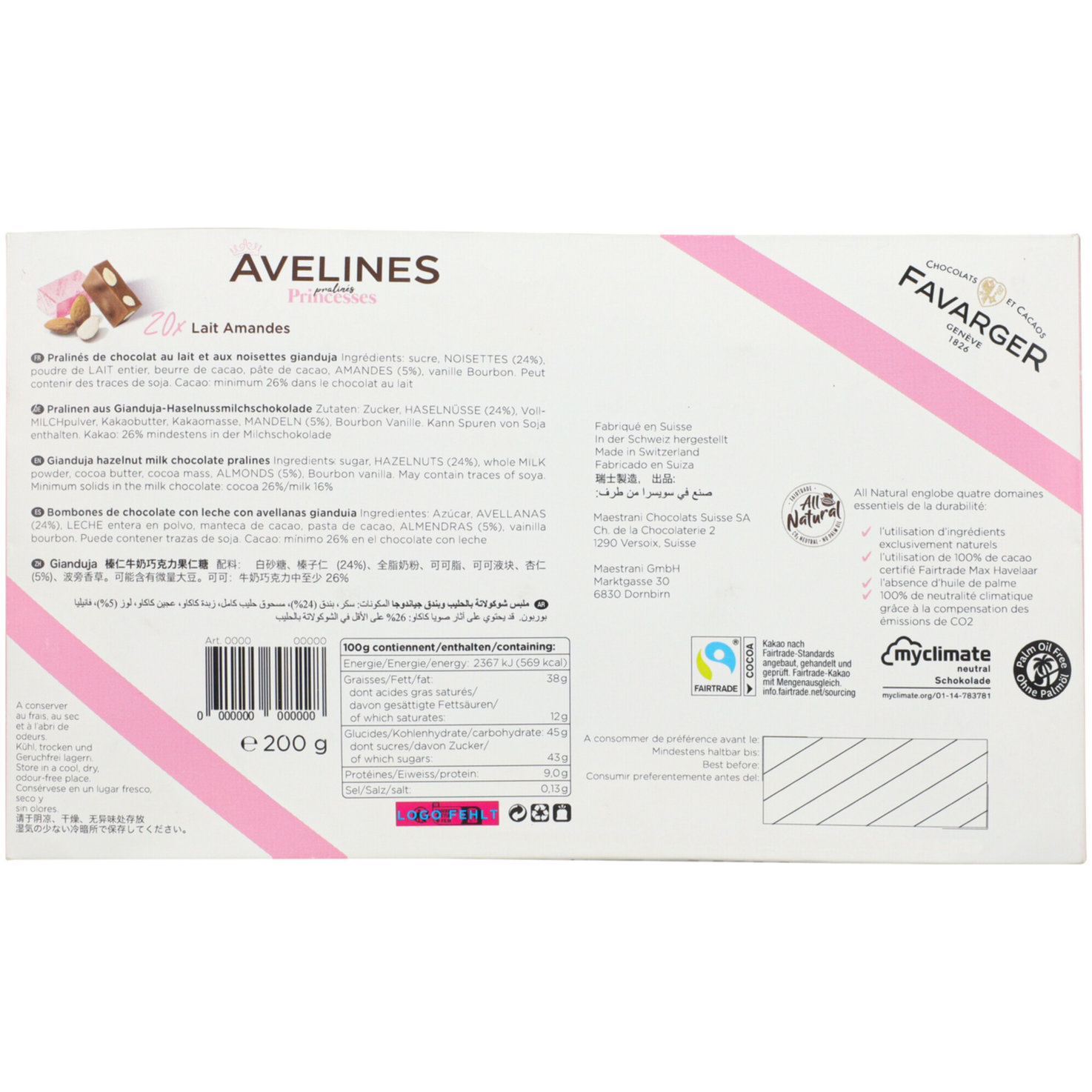 Favarger Avelines Lait Princesses