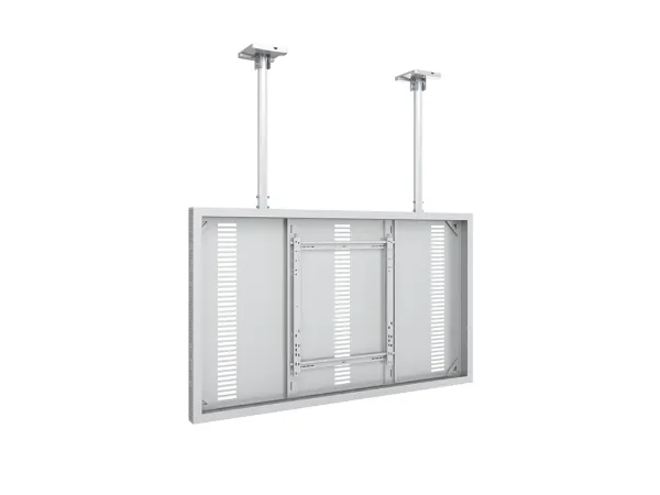 Multibrackets M Pro Series - Indelukke (fast arm, bagplade, 2 loftspladedækker, adapter, etui, 2 pæle (80 cm), 2 interne pæleled) - for LCD display - large - stål - hvid - skærmstørrelse: 75