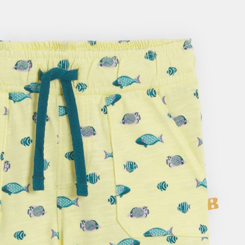 Short en jersey texturé jaune bébé garçon Jaune