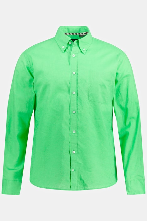 Leinenmixhemd, Langarm, Buttondown-Kragen, Modern Fit
