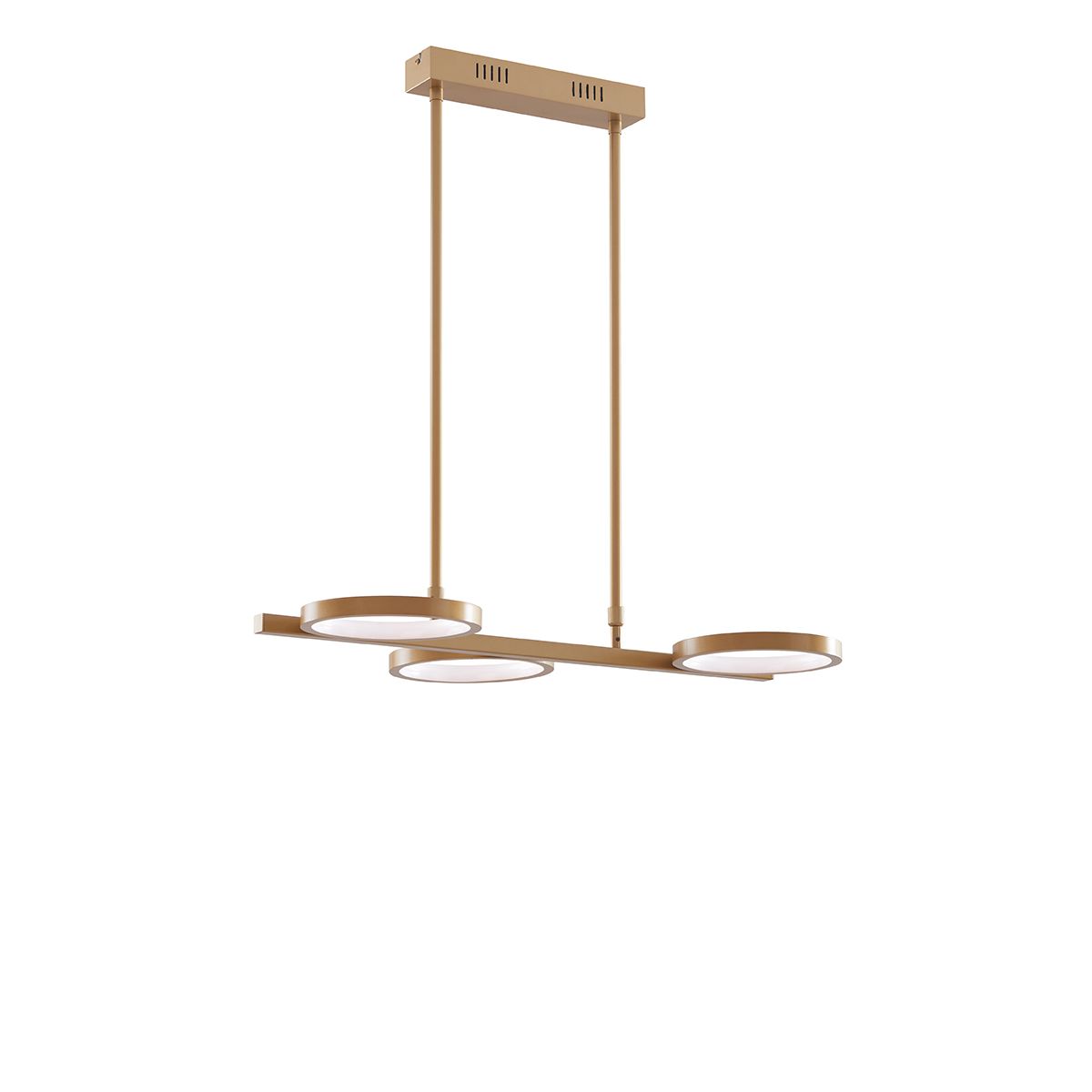 Moderne hanglamp goud incl. LED 3-staps dimbaar 3-lichts - Vivé