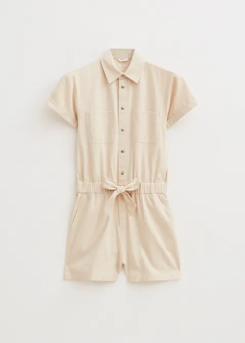 Twill playsuit off-white (ECRU)