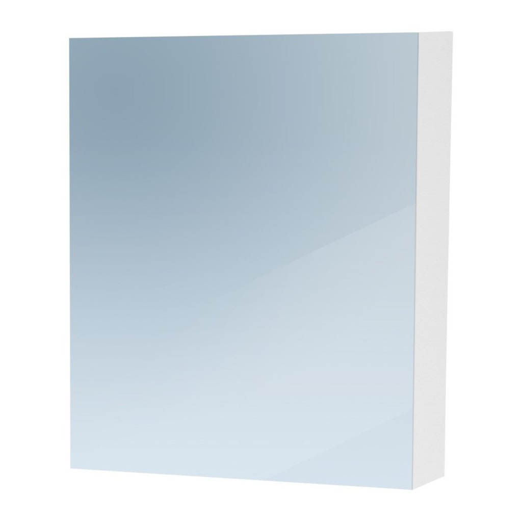 Brauer Impress Deluxe spiegelkast 60cm met linksdraaiende deur en verlichting wit glans