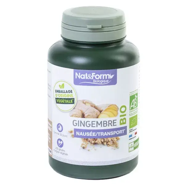 Nat & Form Gengibre Orgânico 200 Cápsulas Vegetais