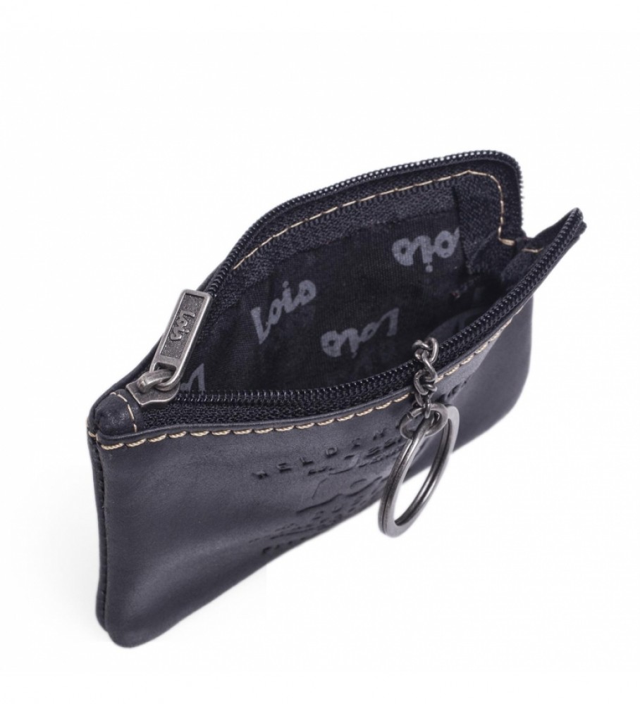 Lois Monedero de piel 11002 Negro -10x7cm-