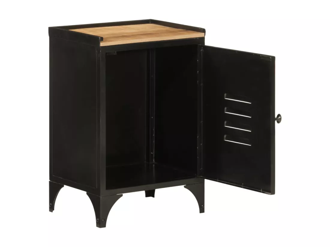Armoire de salle de bain 40x30x60 cm fer et bois de manguier