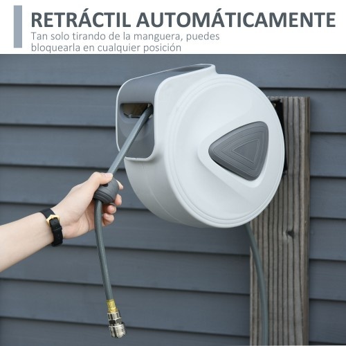 Carretel para mangueira de ar comprimido de 30 m, cinza