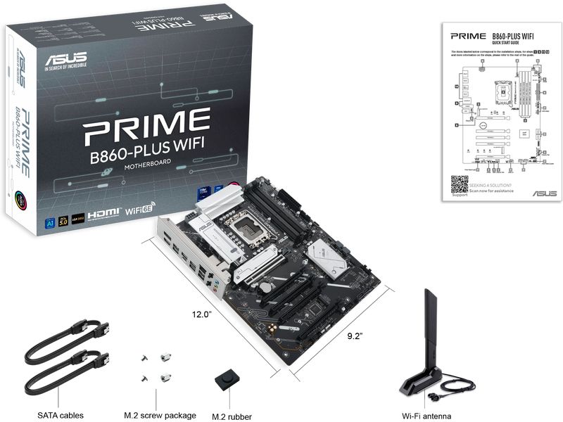 ASUS Mainboard PRIME B860-PLUS WIFI ATX-Motherboard mit B860 Chipsatz und Wlan