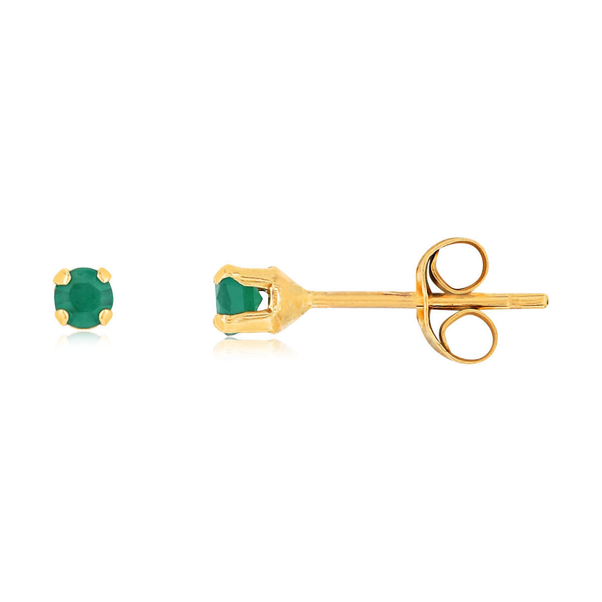 Boucles d'oreilles or 750 jaune émeraudes