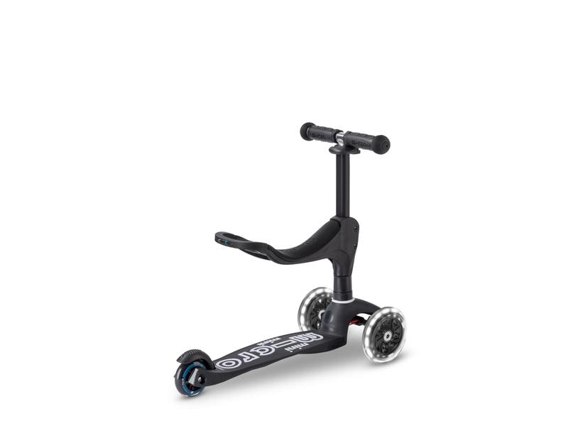 Micro Mobility Kickboard Mini Micro 3in1 Deluxe Eco Schwarz Kids Scooter aus recycelten Fischernetzen