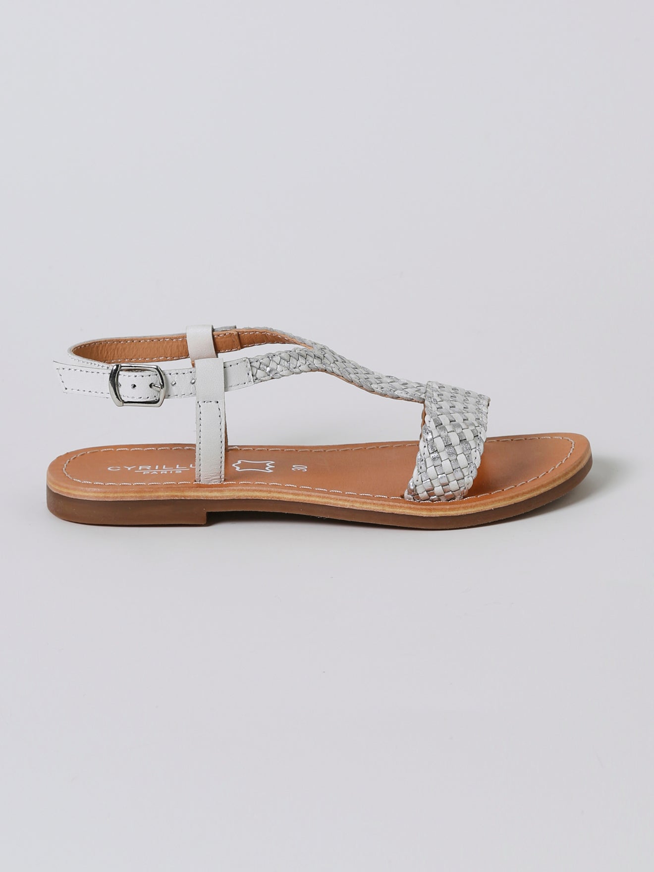 Sandale tressée Fille en cuir