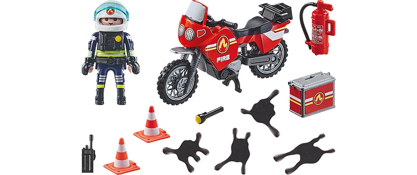 Action Heroes Feuerwehrmotorrad am Unfallort 71466Spielfiguren-Set