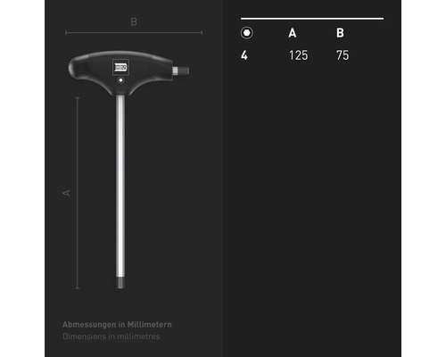 INBUS® 70075 T-greep schroevendraaier 4mm, met HybridTouch