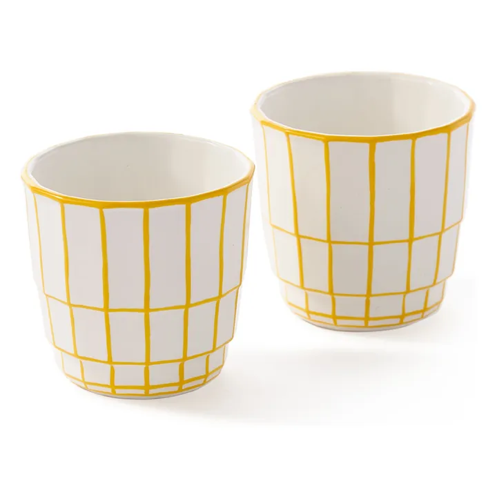Pols Potten Tasses Digi - Set de 4 | Jaune