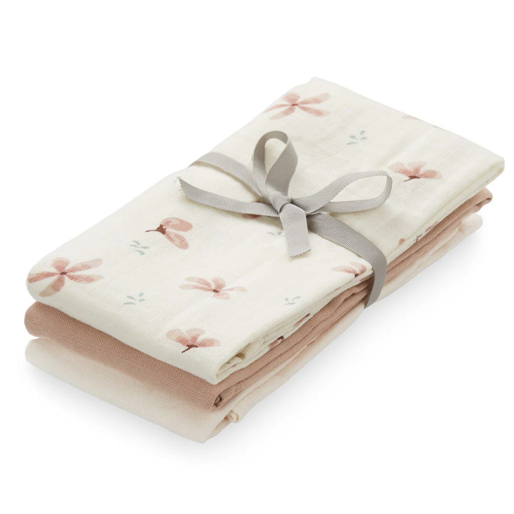 Stofble, 3-pak - GOTS Mix Windflower Creme, Dusty Rose, Powder