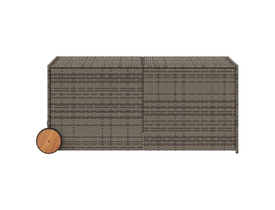 VIDAXL - Coffre Boîte de rangement de jardin et roues gris 283l résine tress...