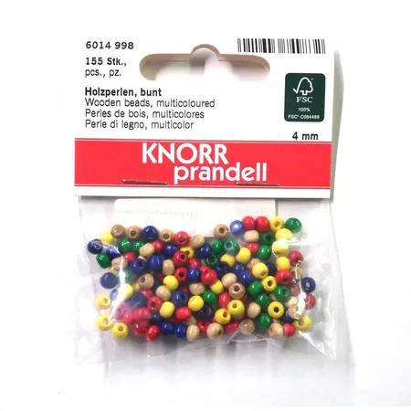 Knorr Prandell Holzperlen, 4mm, sortiert, 155 Stück