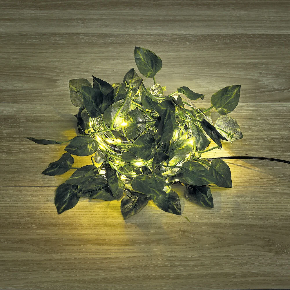 Guirlande lumineuse feuille artificielle 50 microLED 4,9 m