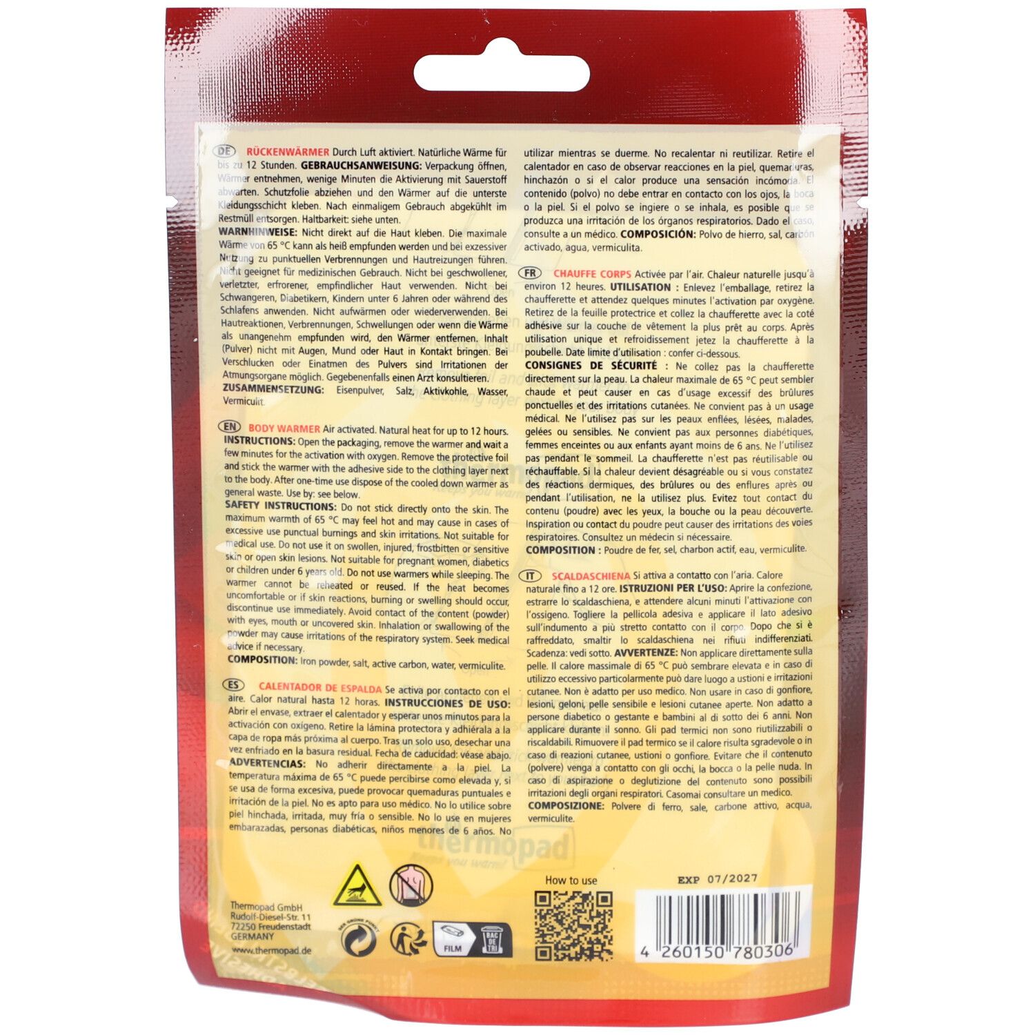 thermopad® Rückenwärmer