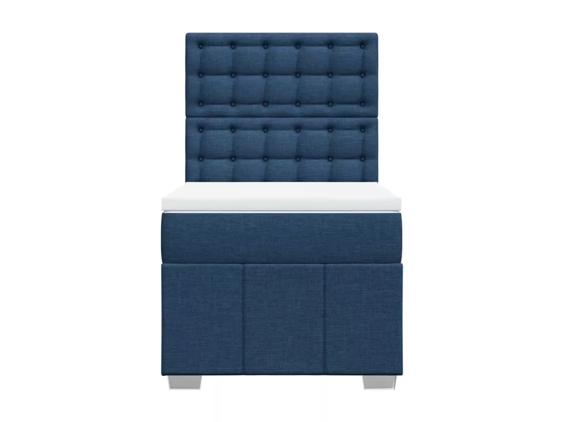 Sommier à lattes de lit avec matelas Bleu 90x190 cm Tissu