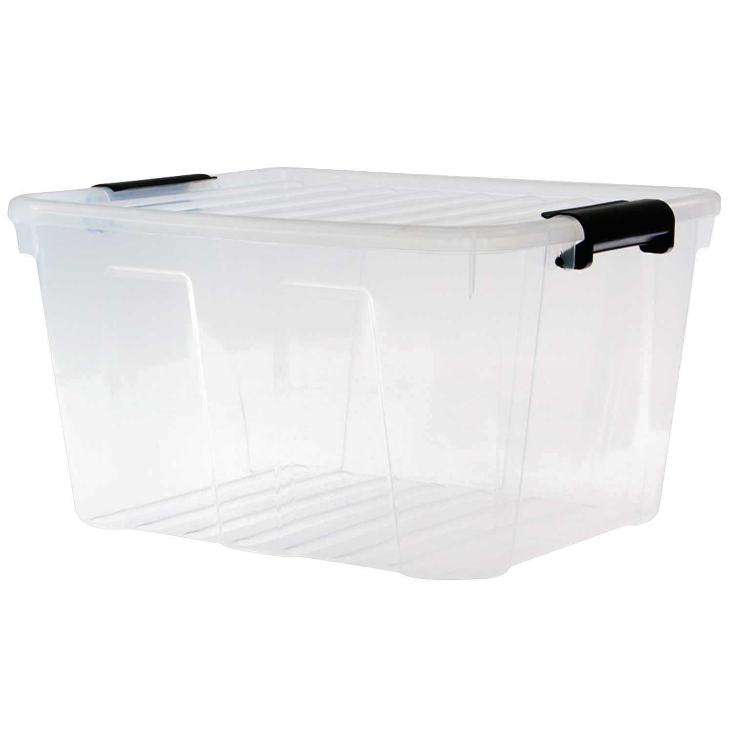 Plast Team Aufbewahrungsbox aus Kunststoff mit Klickverschluss transparent 30 Liter