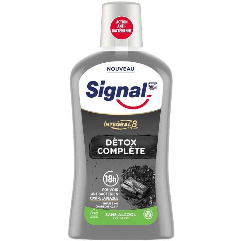 Bains de bouche détox complet - Charbon actif - Integral 8 - 3 x 500 ml