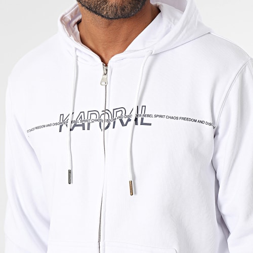 Sweat Zippé Capuche Rolan Blanc
