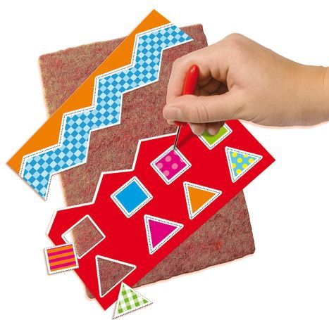 SES - Ik leer prikken - Montessori Speelgoed - Prikmatje van Vilt - Prikpen en 9 Prikkaarten