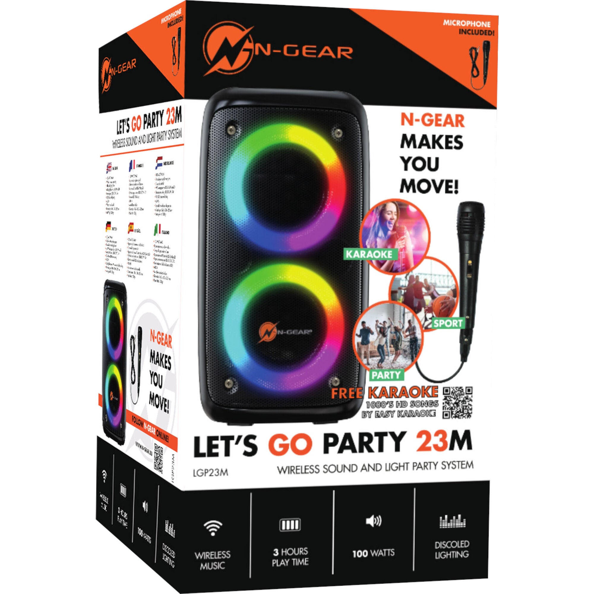 N-Gear Let's Go Party Speaker 23M compacte draagbare accu-speaker