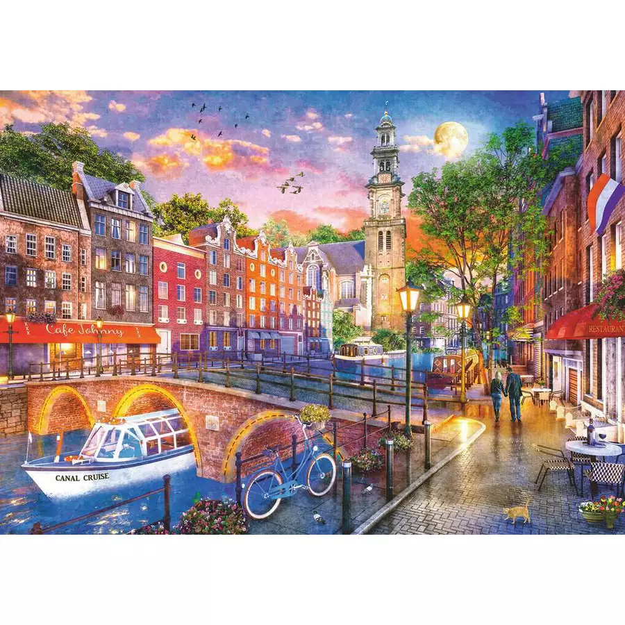 Ravensburger Sonnenuntergang über Amsterdam bunt