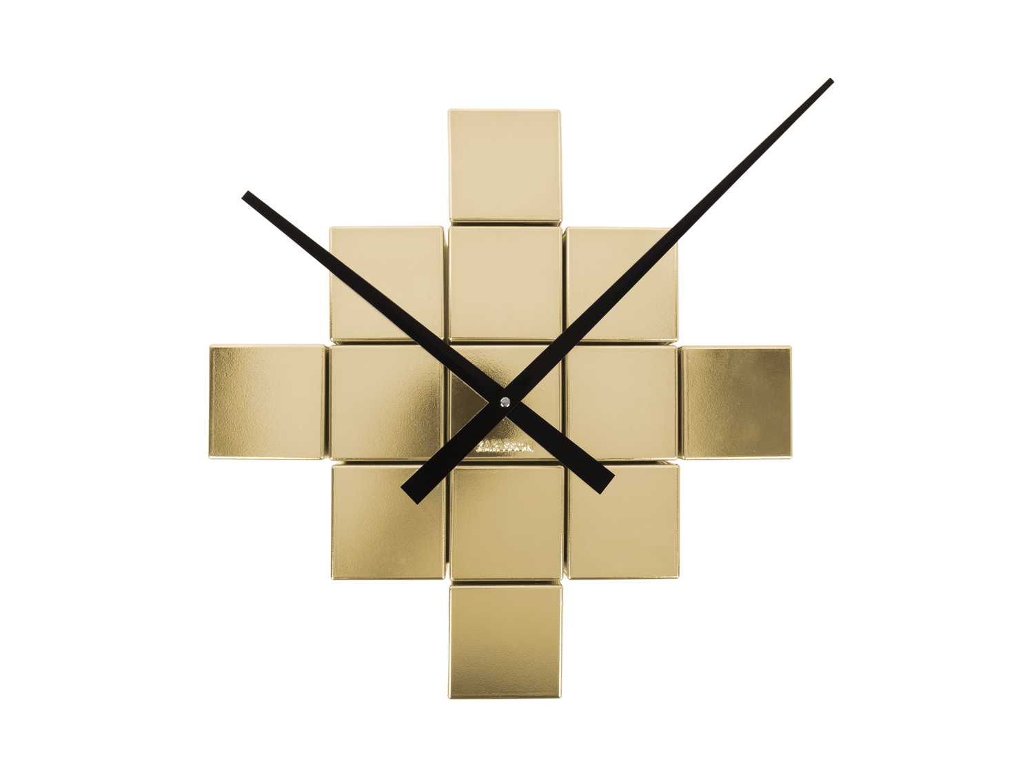 Wall clock DIY Cubic metallic gold