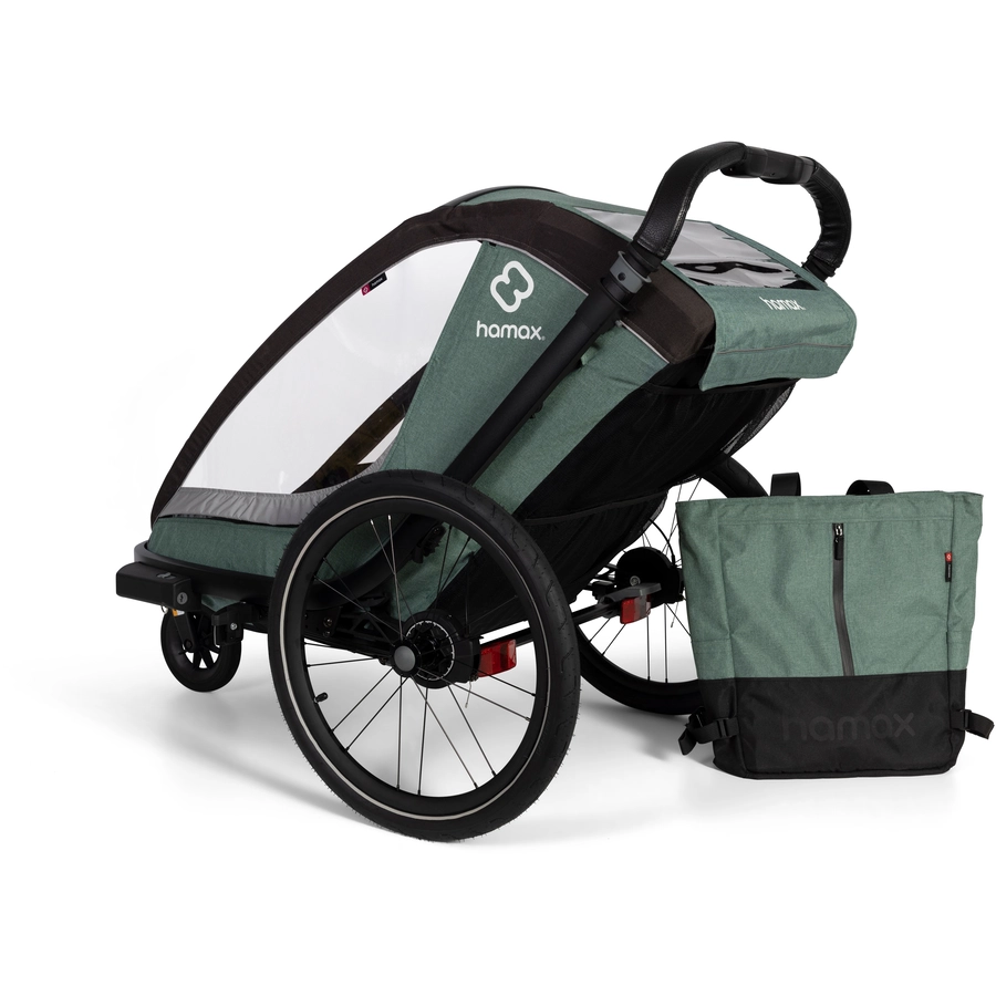 hamax Kinderfahrradanhänger Cocoon ONE Einsitzer greenblack