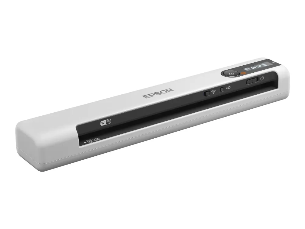 Epson WorkForce DS-80W - Dokumentscanner - Contact Image Sensor (CIS) - A4 - 600 dpi x 600 dpi - op til 15 ppm (mono) / op til 15 ppm (farve) - op til 300 scanninger pr. dag - USB 2.0, Wi-Fi(n)