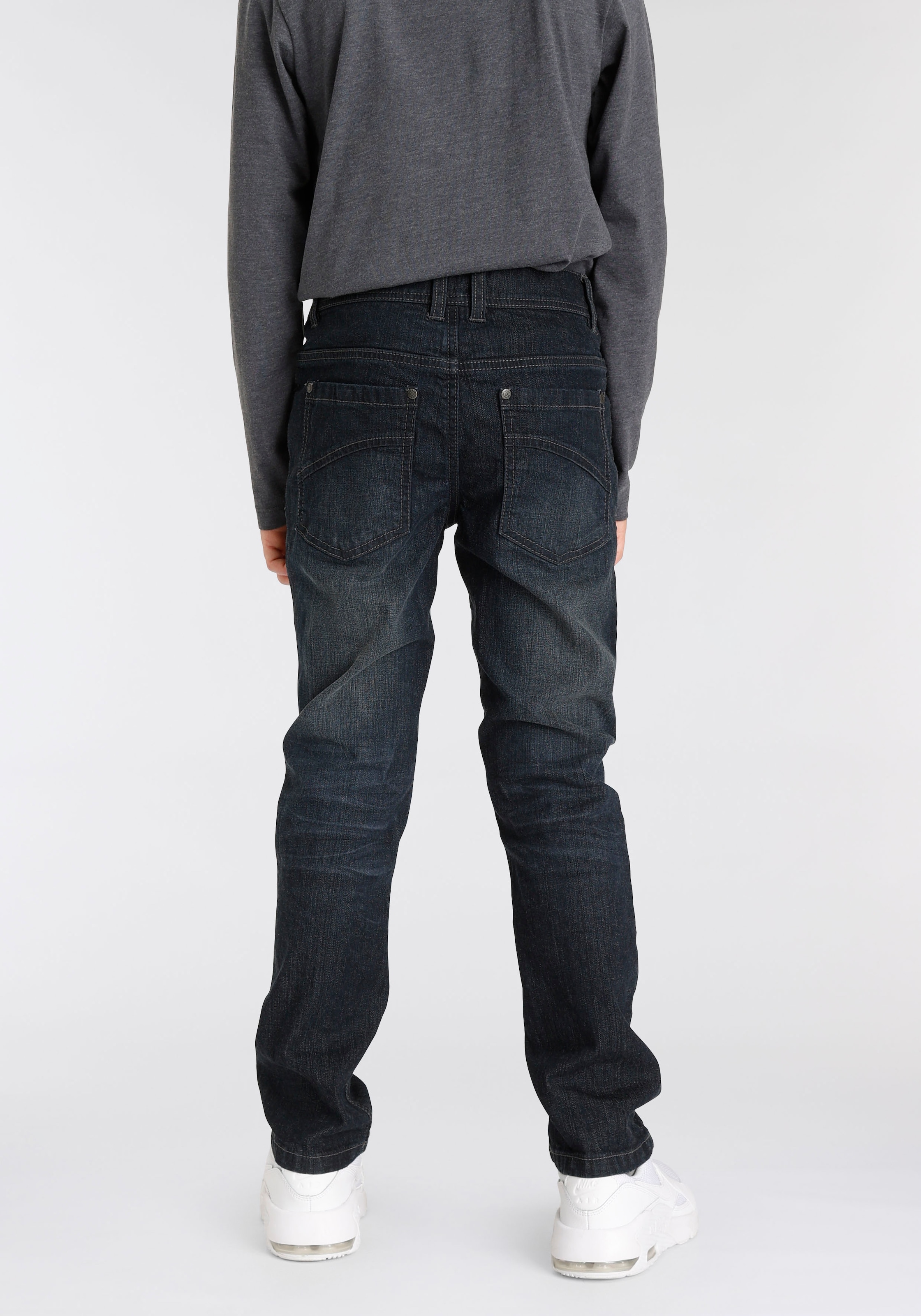 Arizona Stretch-Jeans », Basic-Jeans für Jungen« gerade Beinform,  Used-Waschung,  niedrige Leibhöhe