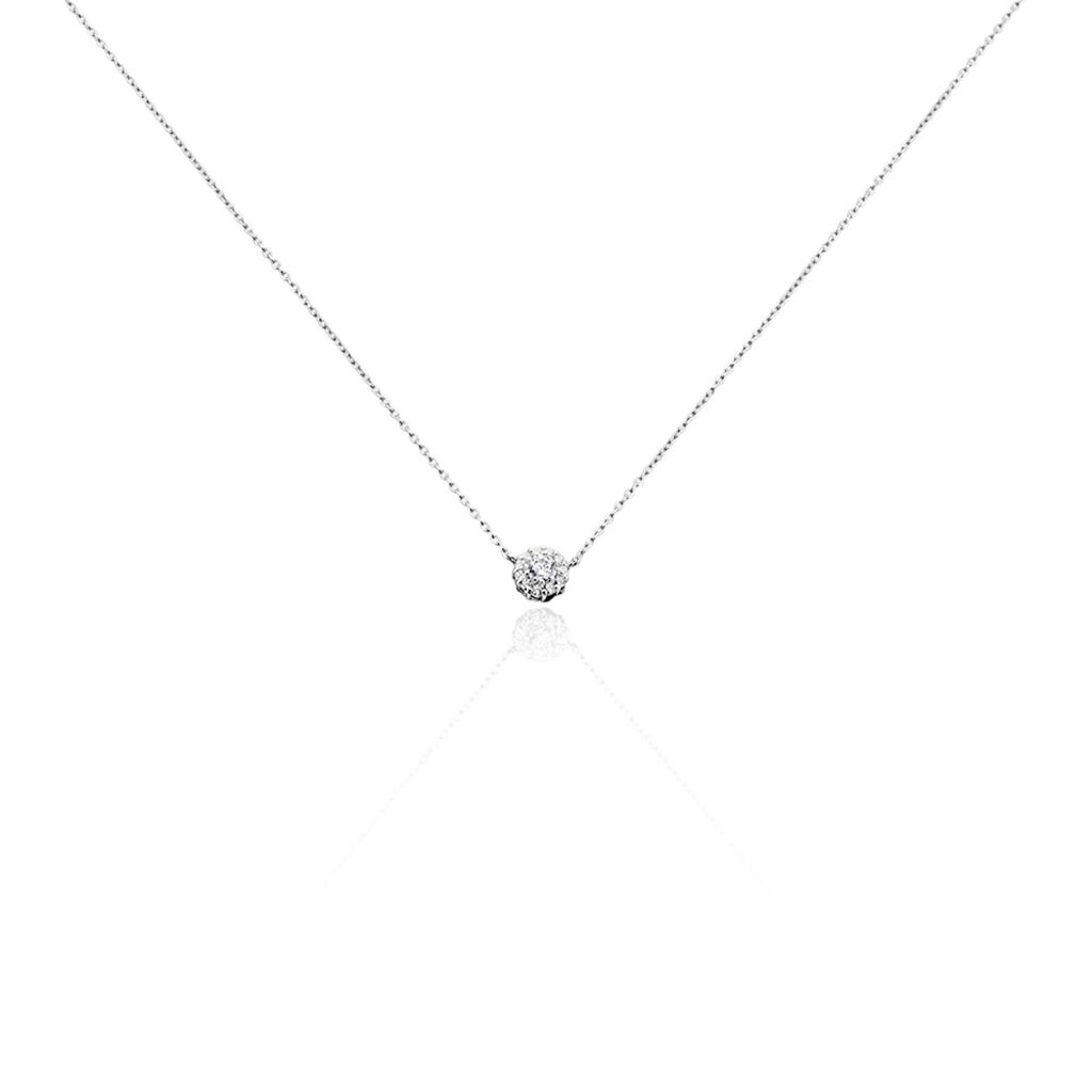 Collier Swanny Argent Blanc Oxyde De Zirconium