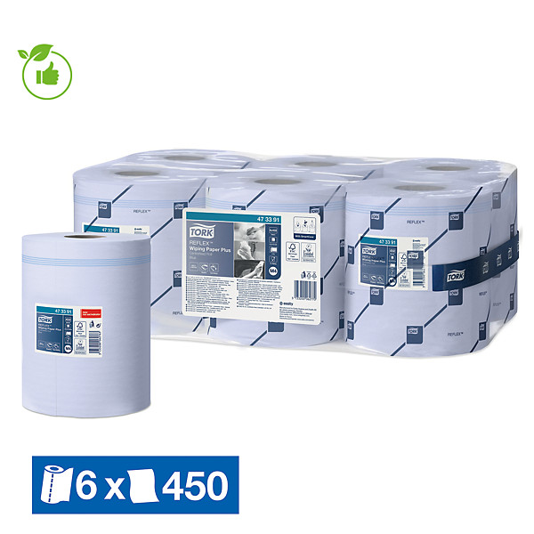 Essuie-mains à dévidage central Tork Reflex bleu M4, lot de 6 bobines