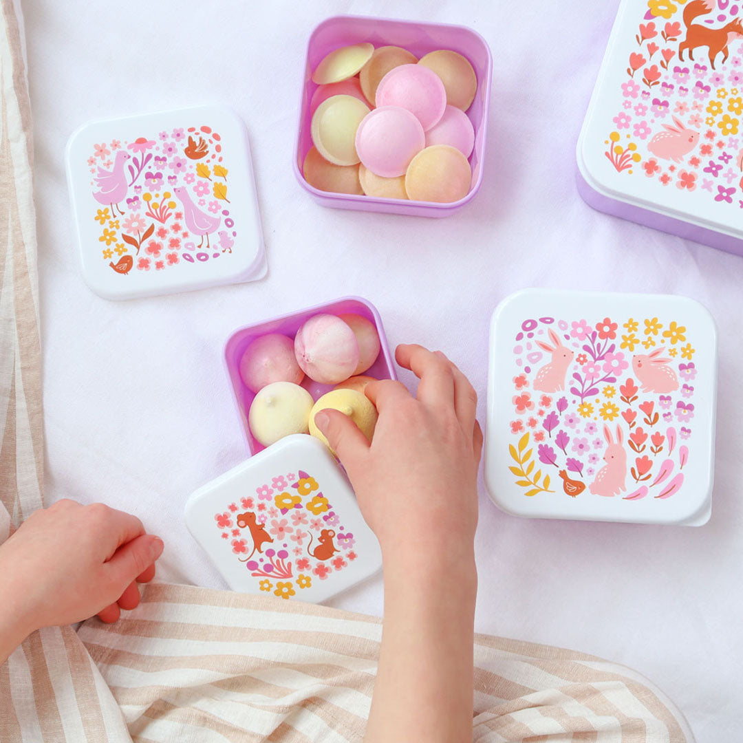 A little lovely company lunchbox set - bloementuin - 4st