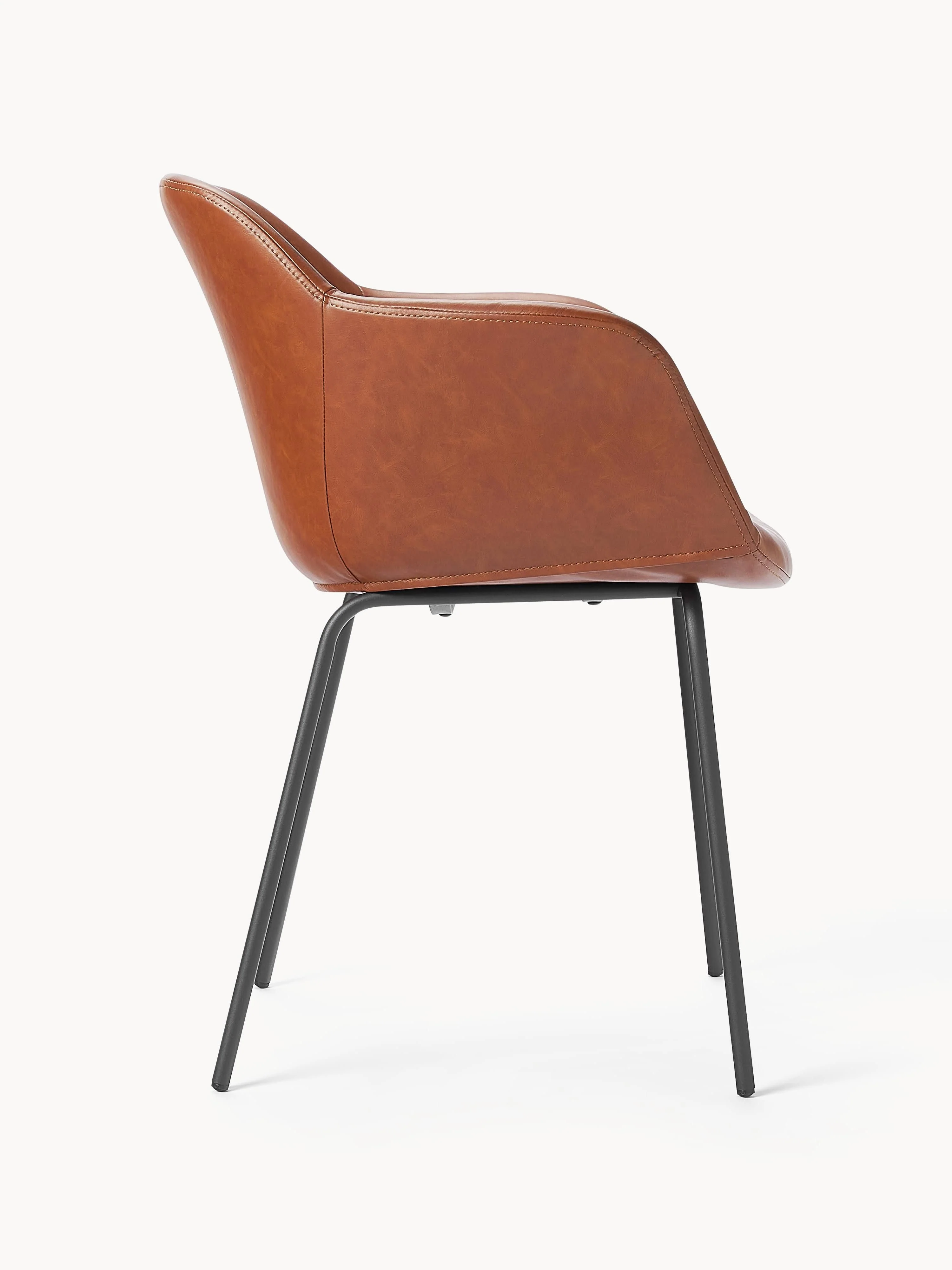 Kunstleren fauteuil Fiji met smalle zitvlak