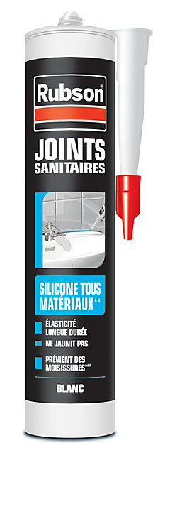 Mastic Sanitaire Rubson silicone tous matériaux blanc 280ml