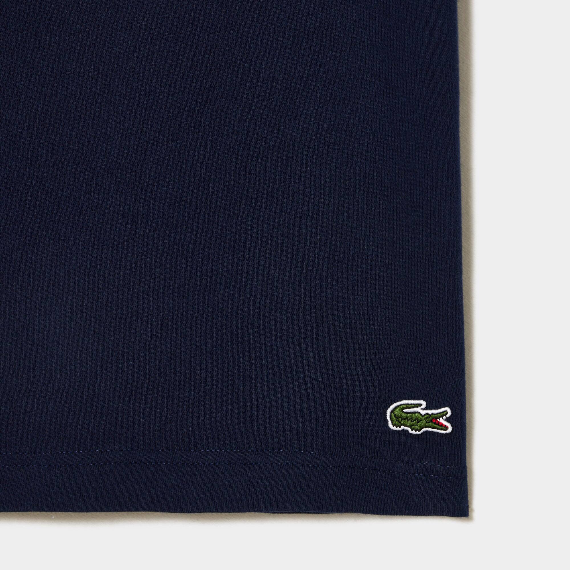 T-shirt imprimé signature en jersey de coton T-Shirts - Bleu - Lacoste - Homme