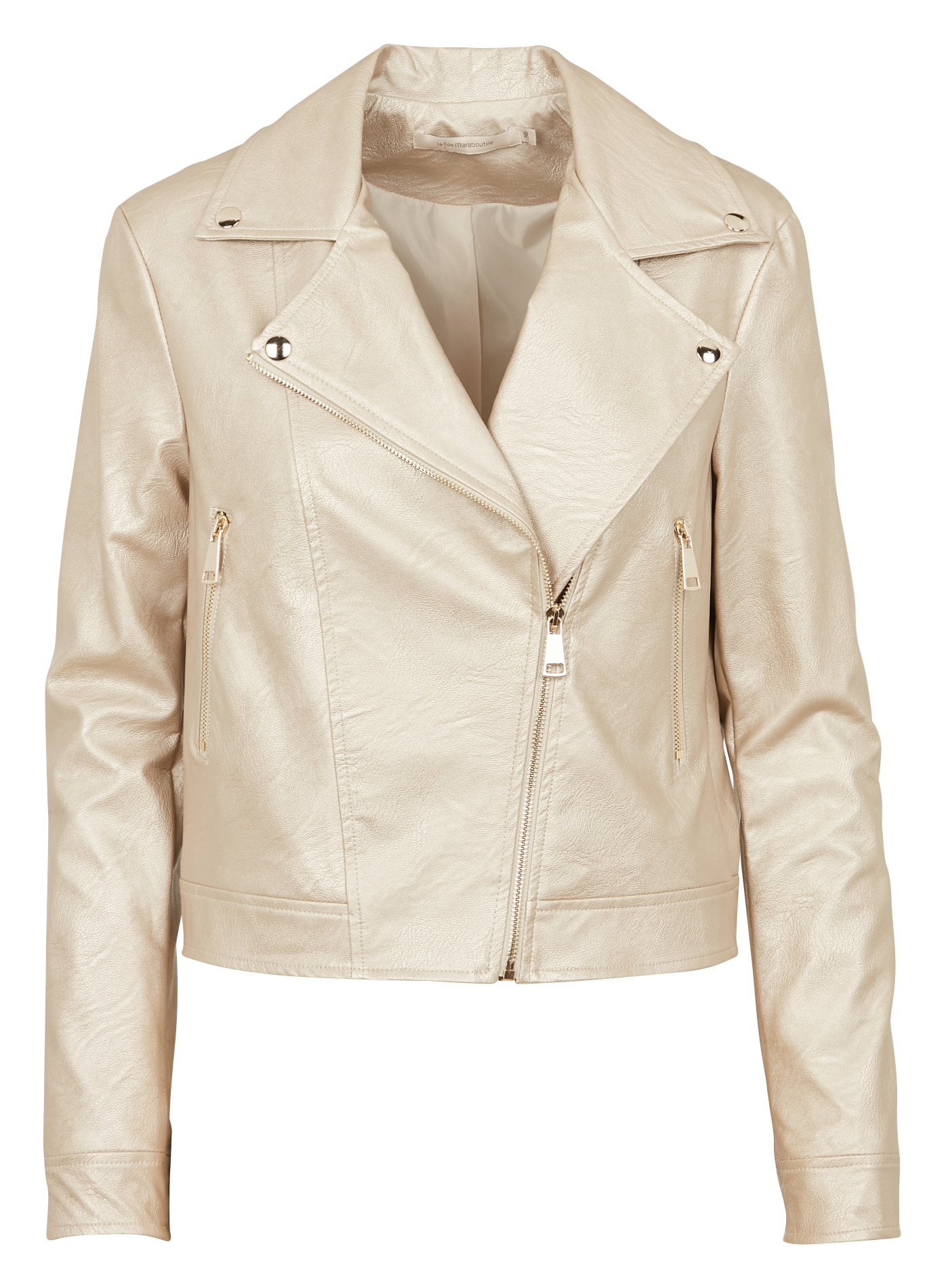 Blouson col cranté métallisé | Jaune
