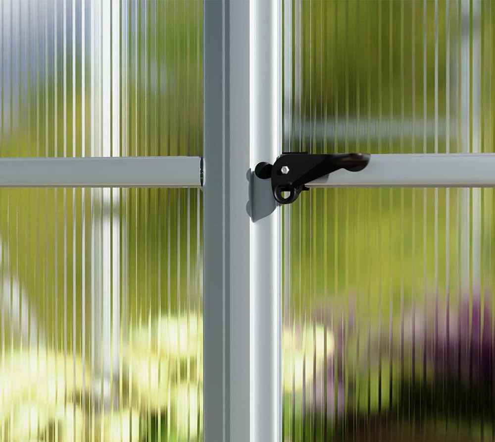 Palram Canopia Gewächshaus Hexa Aluminium Orangerie mit Fundament Stahlrahmen Polycarbonat Doppelstegplatten UV-beständig wetterfest für Garten