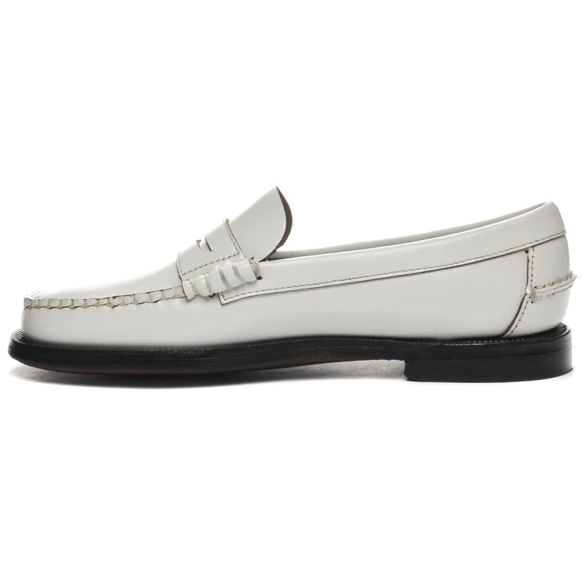 CLASSIC DAN PIGMENT WHITE MOCASSIN-Mocassin pour femme en cuir brossé