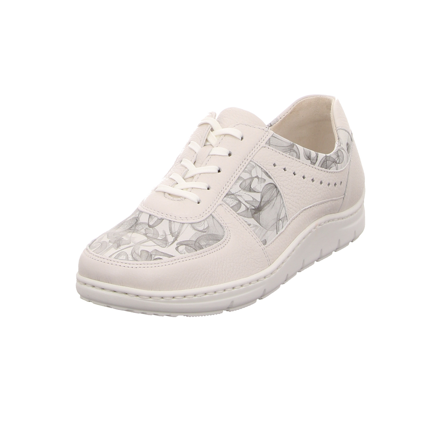 Waldläufer Schnürhalbschuh weiss/weiss kombi