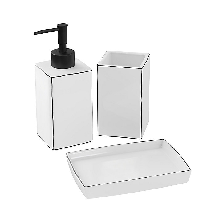 Distributeur de savon Aetna blanc et noir GoodHome