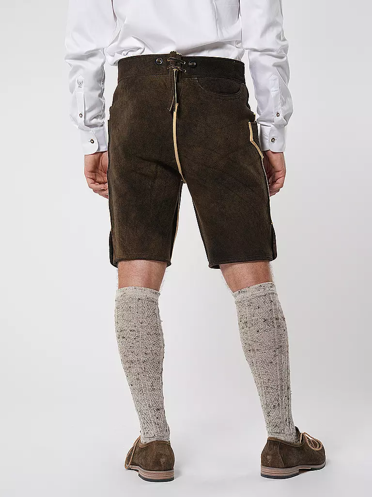 GOTTSEIDANK Lederhose  braun