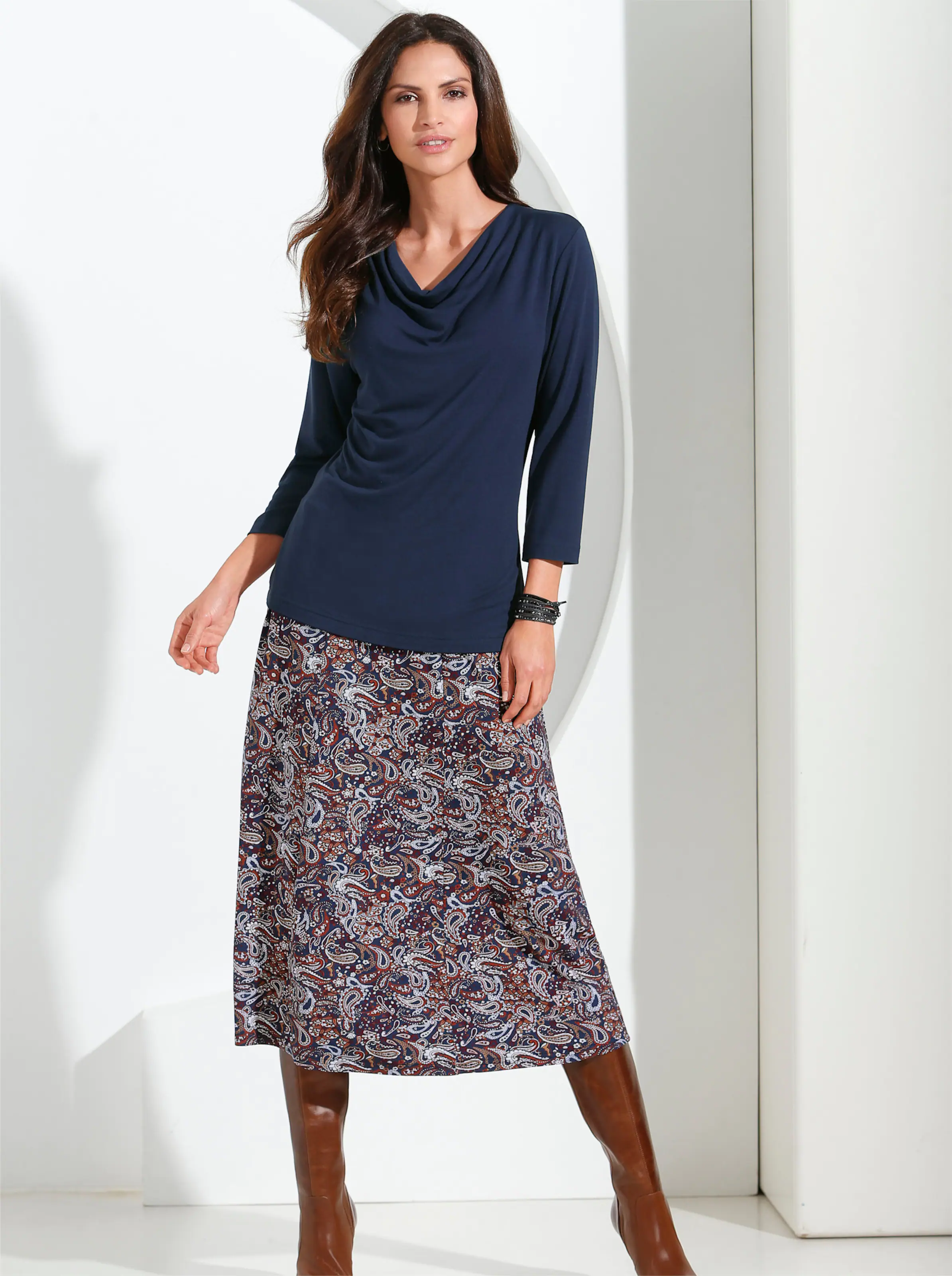Wasserfallshirt in marine