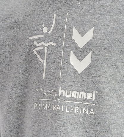 Hummel Sweatshirt - HmlPrima Bee - Cropped - Gråmeleret
