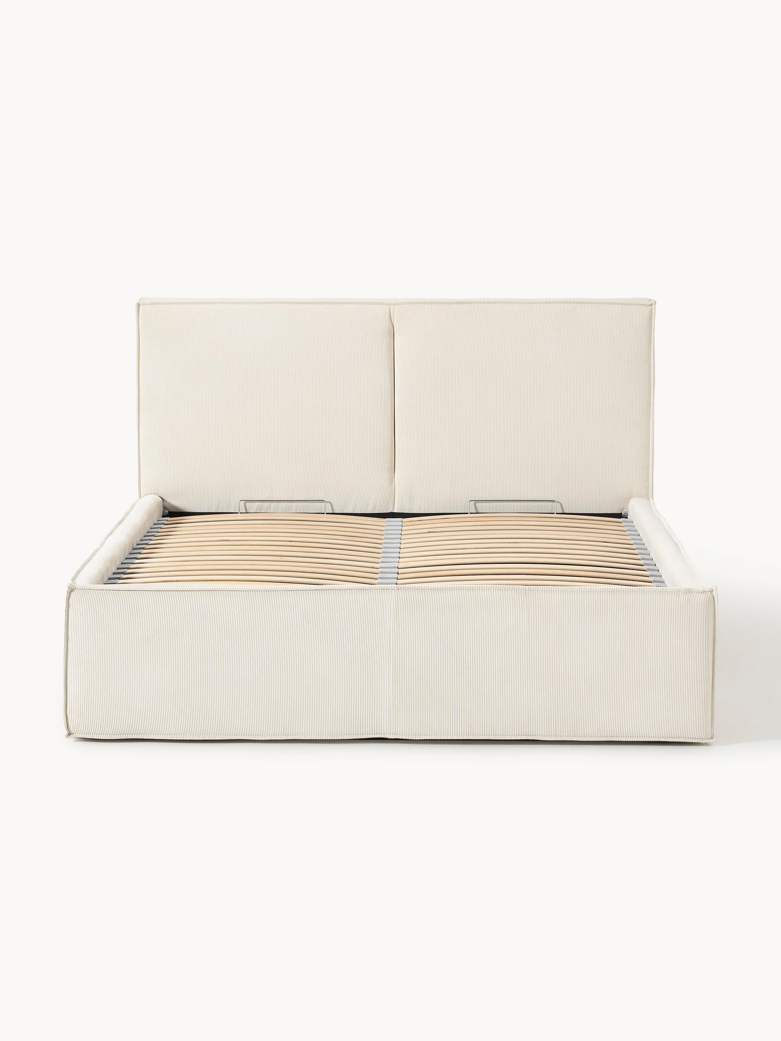 Ribfluwelen gestoffeerd bed Dream met opbergruimte