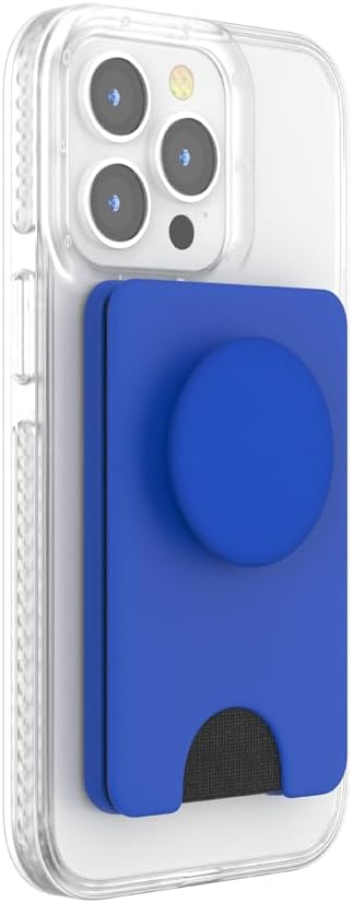 PopWallet  MagSafe Round Finger Griff Halterung mit Austauschbarem Top  Wallet Kartenfach Halterung (499015) - Cobalt